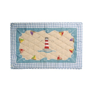 BOAT HOUSE Small Floor Quilt by Win Green