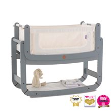SNUZPOD 2 3-in-1 BEDSIDE CRIB with Mattress in Dove Grey