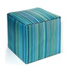 CANCUN OUTDOOR CUBE POUFFE in Turquoise & Moss Green