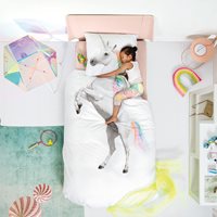 Product photograph of Snurk Single Unicorn Duvet Bedding Set from Cuckooland