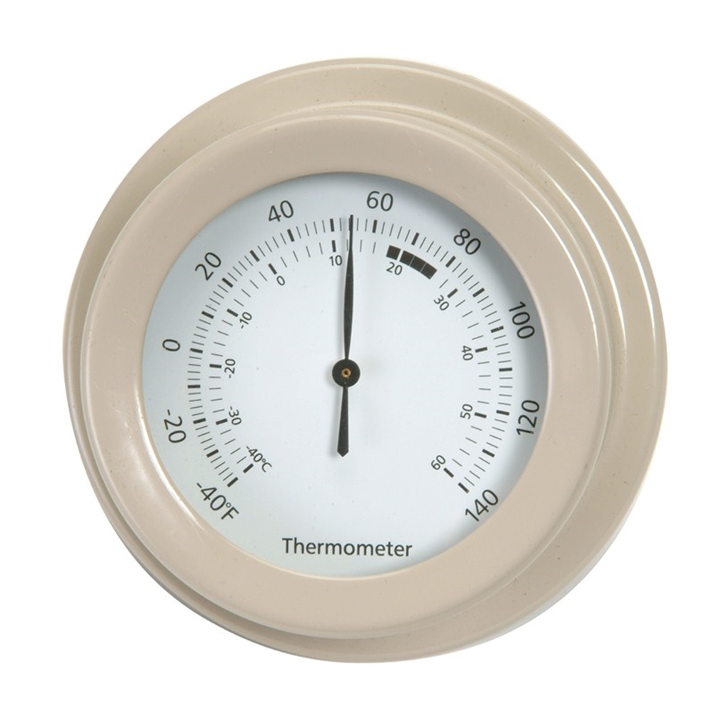 CLASSIC ROUND WALL-MOUNTED THERMOMETER In Clay by Garden Trading