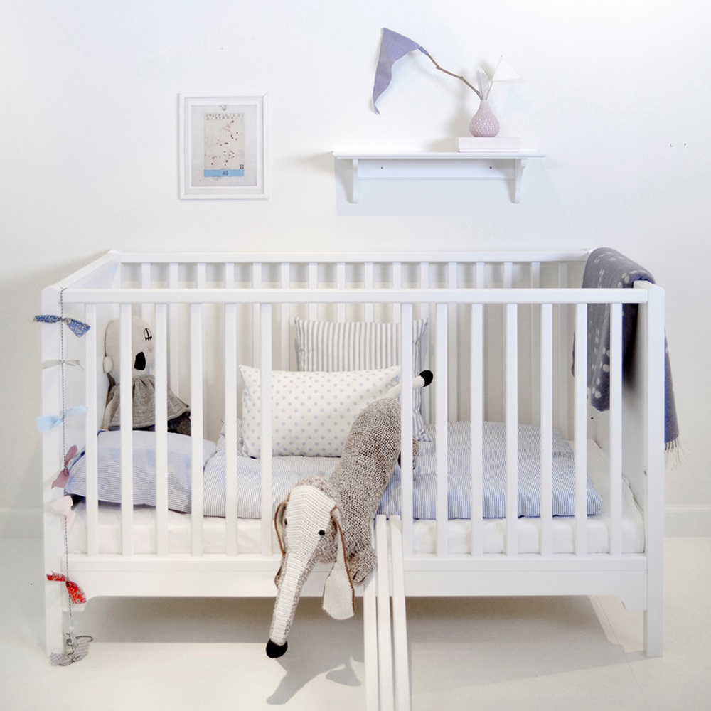 6 In 1 Baby &amp; Toddler Luxury Cot Bed In White - Nursery Cots &amp; Cradles