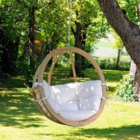 Product photograph of Globo Garden Hanging Chair In Natura Cream from Cuckooland