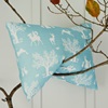 ENCHANTED WOOD FABRIC in Duck Egg Blue / White Metre Length