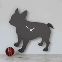 Product photograph of Wagging Tail French Bulldog Clock from Cuckooland