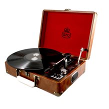 GPO ATTACHE RECORD PLAYER TURNTABLE SUITCASE in Brown