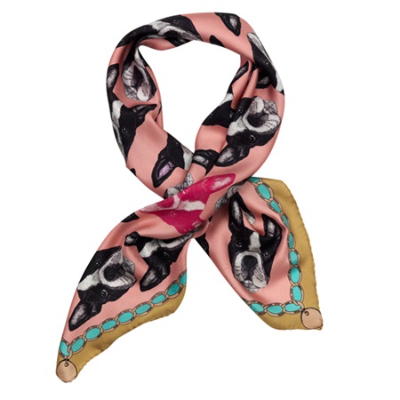  - Graduate-Collection-boston-terrier-scarf-pink-90cm-x-90cm-tied-by-Lisa-Bliss