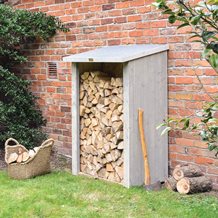 HERITAGE GARDEN LOG STORE in Washed Grey