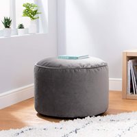 Product photograph of Icon Milano Velvet Pouffe - Charcoal Grey from Cuckooland