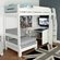 Urban Grey High Sleeper 1 Bed with Sofa Bed & Large Desk On Casters 