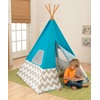 KIDS TEEPEE PLAY TENT in Turquoise, Grey & White