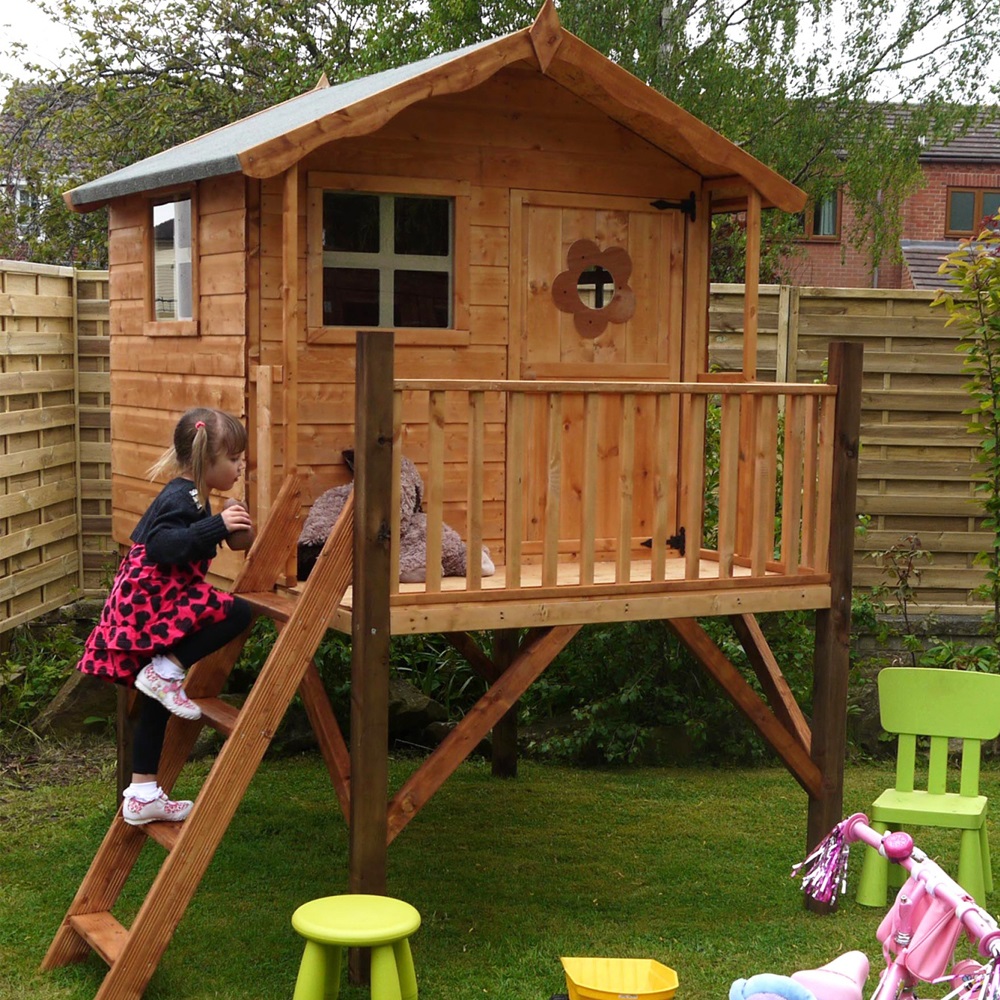 Mercia Kids Tulip Wooden Playhouse With Tower - Mercia ...