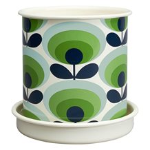 ORLA KIELY LARGE PLANT POT in 70s Oval Flower Green Print