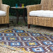 FAB HAB LHASA OUTDOOR RUG in Blue & Brown