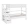 Lifetime Luxury Family Bunk Bed with Storage Steps in White