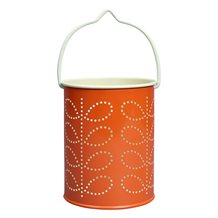 ORLA KIELY TEA LIGHT LANTERN in Persimmon Orange Linear Stem Print