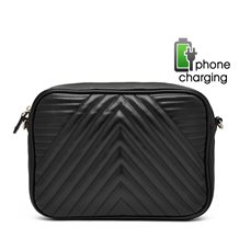 PHONE CHARGING MIGHTY PURSE GEO X-BODY BAG in Black