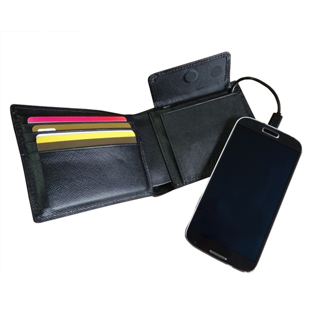  MENS POWER WALLET Phone Charger in Black By Handbag Butler