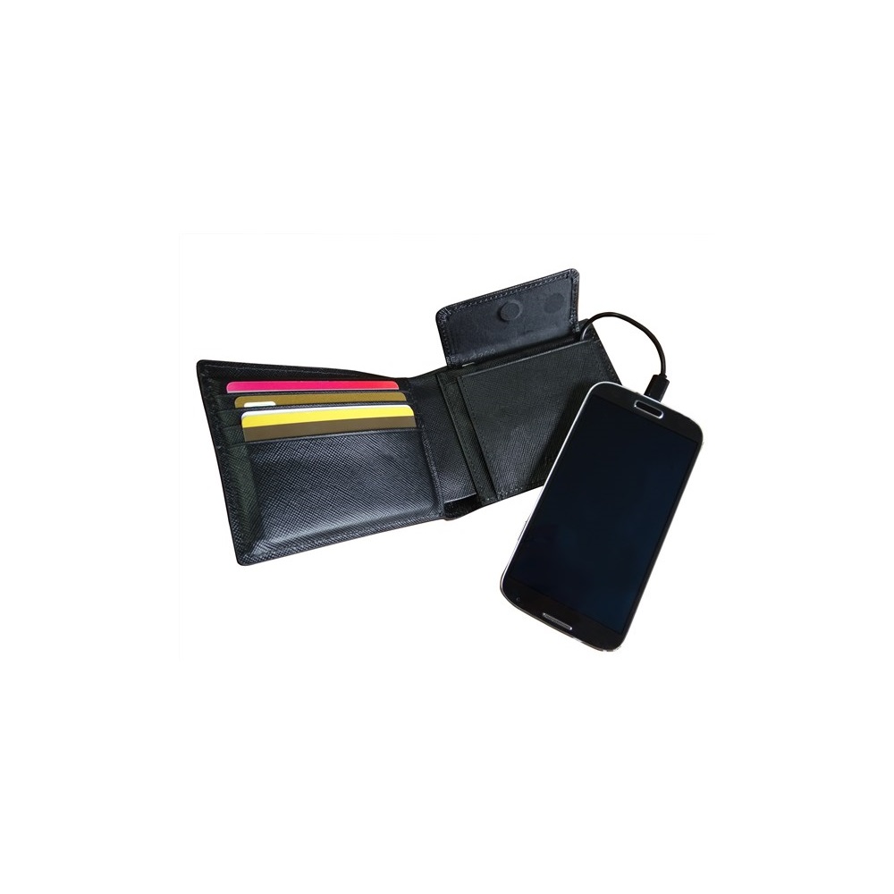 Mens Power Wallet Phone Charger in Black - Unique Gifts | Cuckooland