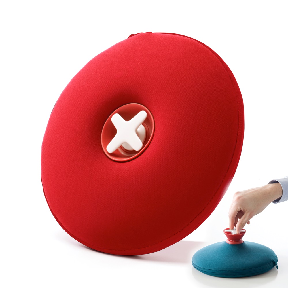 Award Winning PILL Hot Water Bottle with Pull out Funnel in Red