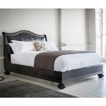 SAFARI LEATHER LOW BED FRAME by Frank Hudson