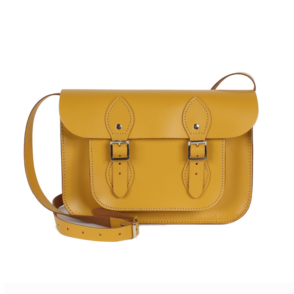 LEATHER SATCHEL BAG in Mustard - handbags & lunchbags | Cuckooland