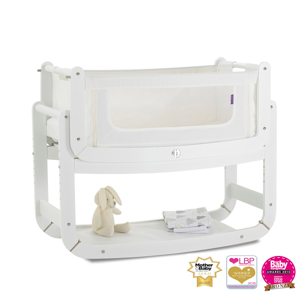 SNUZPOD 2 3-in-1 BEDSIDE CRIB with Optional Mattress in Eco-White