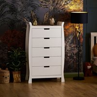 Product photograph of Obaby Stamford Tall Chest Of Drawers - White from Cuckooland