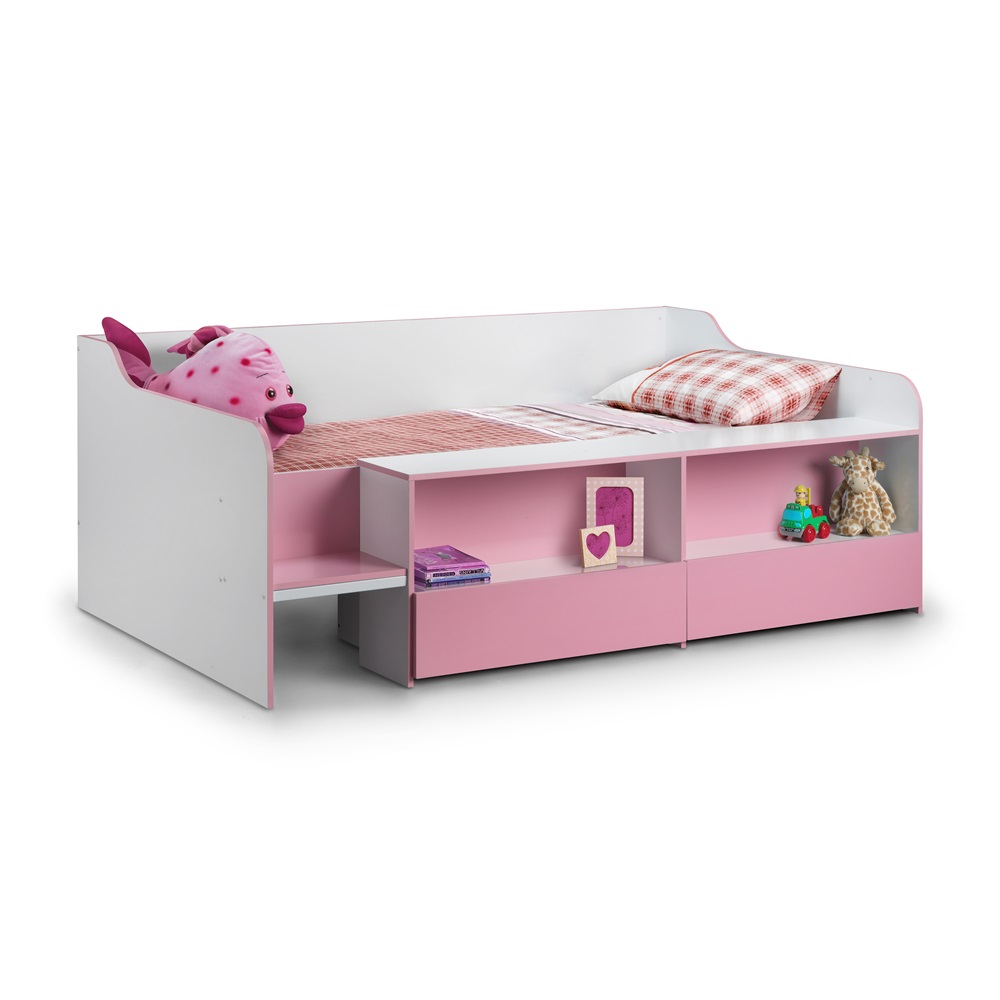 LOW SLEEP KIDS BED in Pink & White
