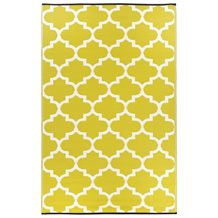 FAB HAB TANGIER OUTDOOR RUG in Celery & White