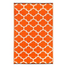 FAB HAB TANGIER OUTDOOR RUG in Carrot & White