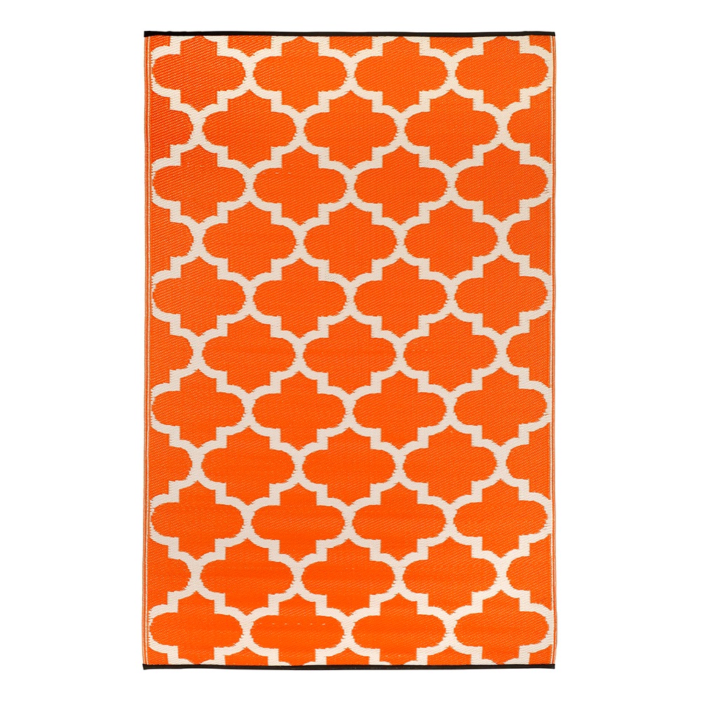  TANGIER OUTDOOR RUG in Carrot & White 