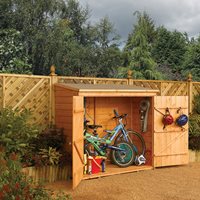 Product photograph of Rowlinson Wooden 6ft X 3ft Bike Shed In Honey Brown from Cuckooland