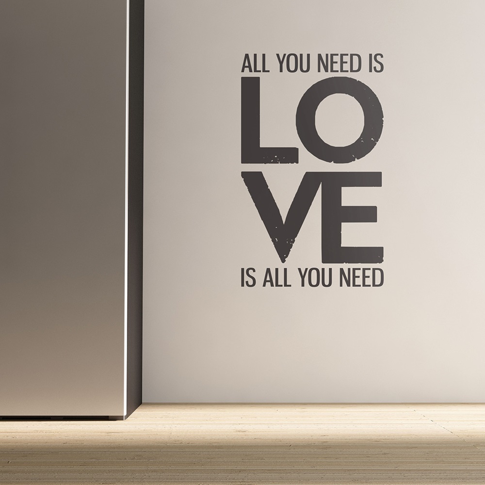 WALL STICKER in 'All You Need Is Love' design