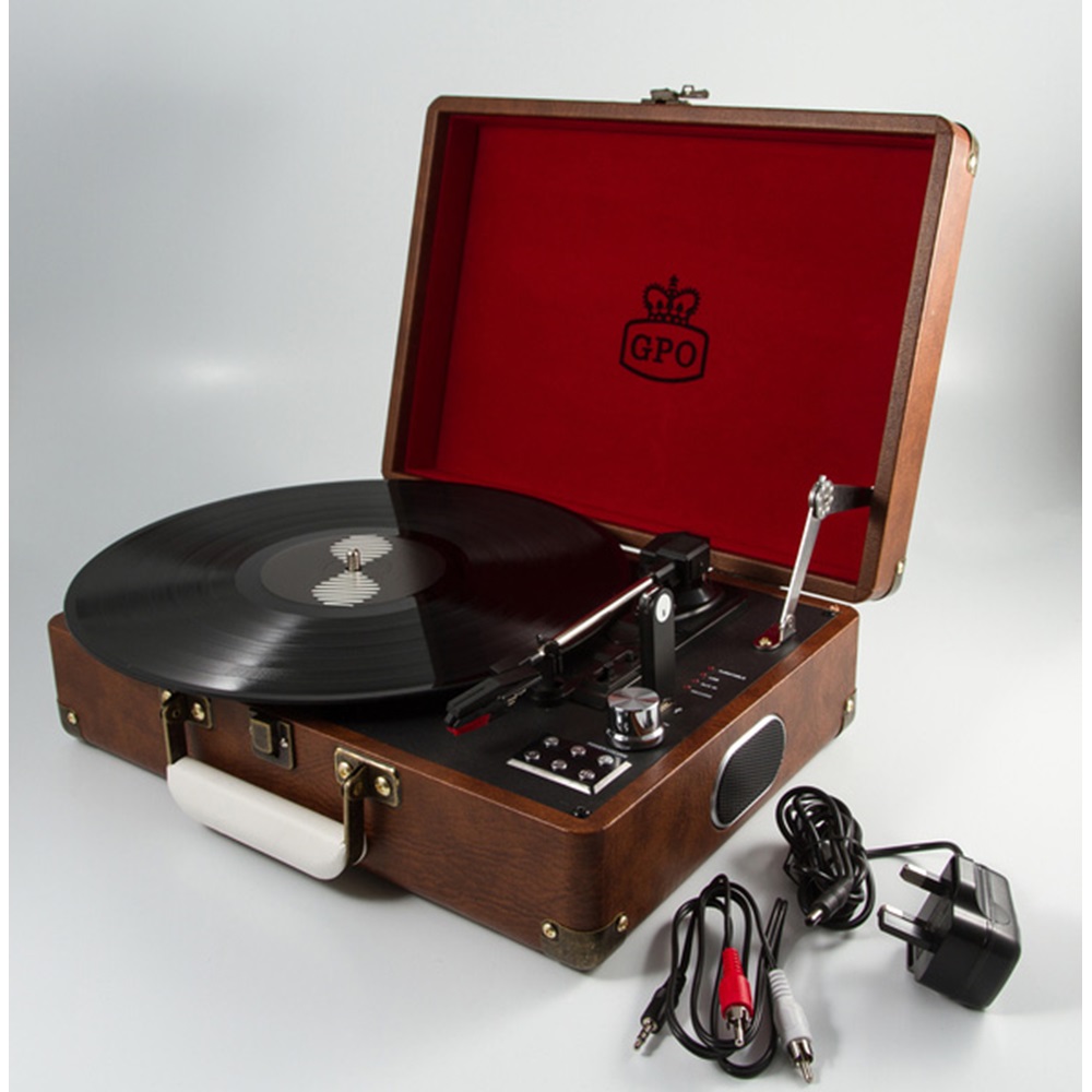 ATTACHE RECORD PLAYER TURNTABLE SUITCASE in Brown