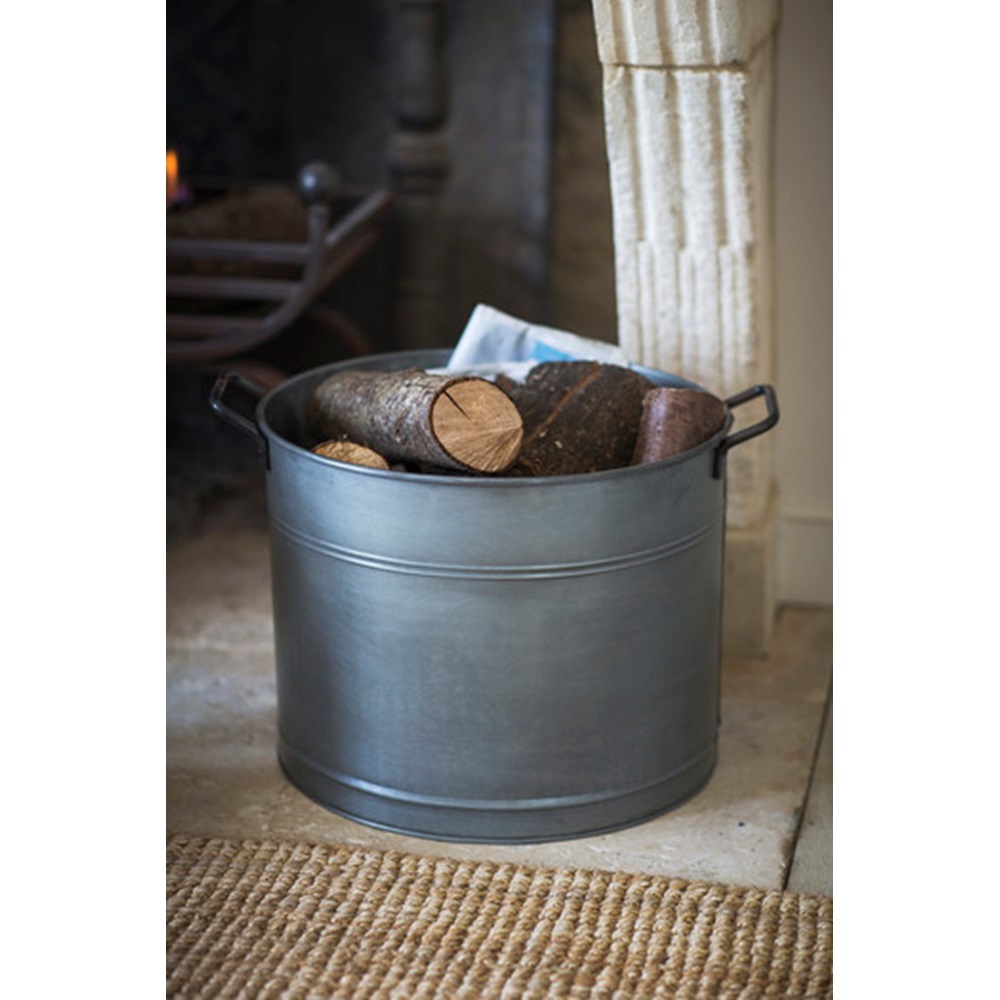 GALVANISED LOG BUCKET Set of Two by Garden Trading