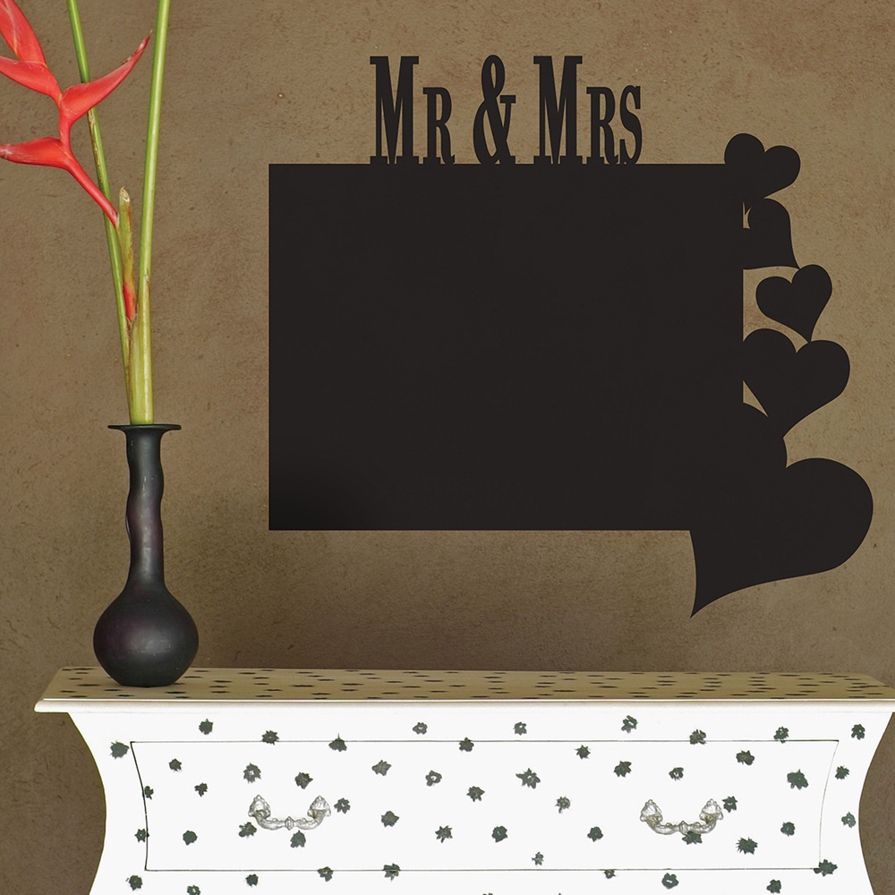 CHALKBOARD WALL STICKER in 'Mr & Mrs' design
