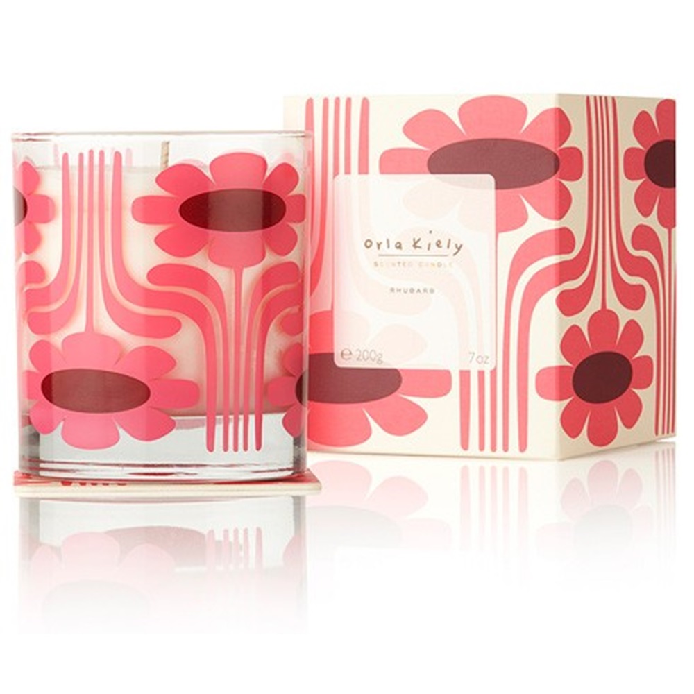 Orla Kiely Scented Candle in Rhubarb