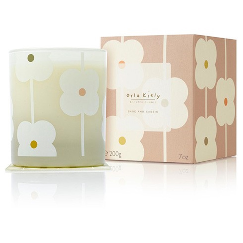 Orla Kiely Scented Candle in Sage and Cassis