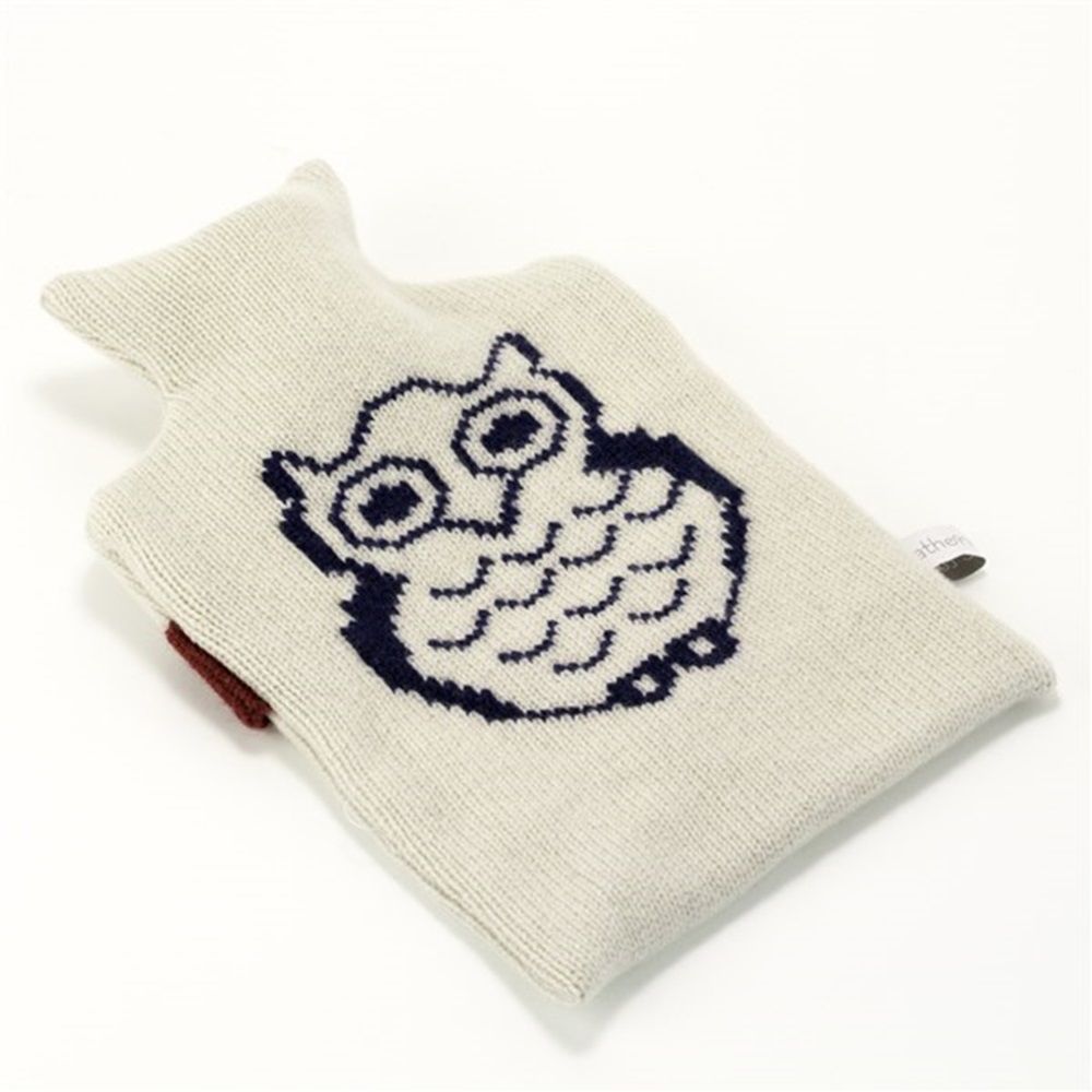 KNITTED LAMBSWOOL HOT WATER BOTTLE COVER Owl