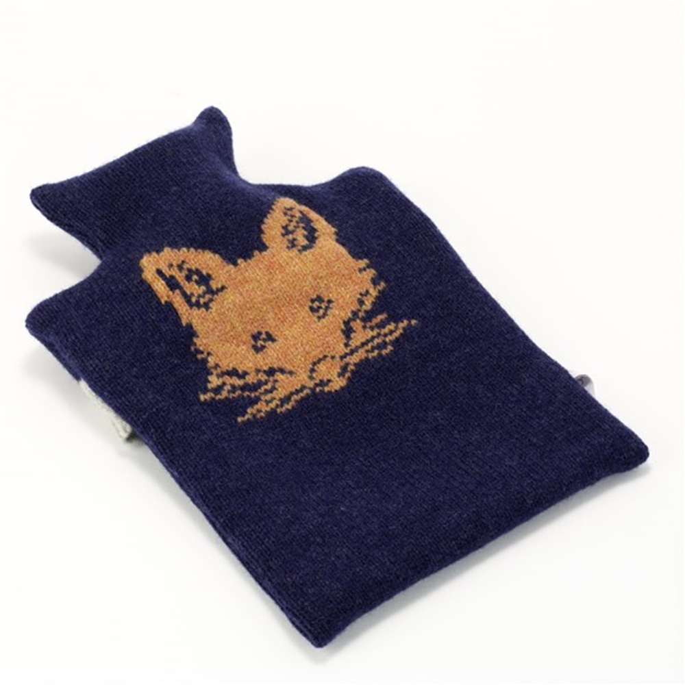 KNITTED LAMBSWOOL HOT WATER BOTTLE COVER Rusty Fox