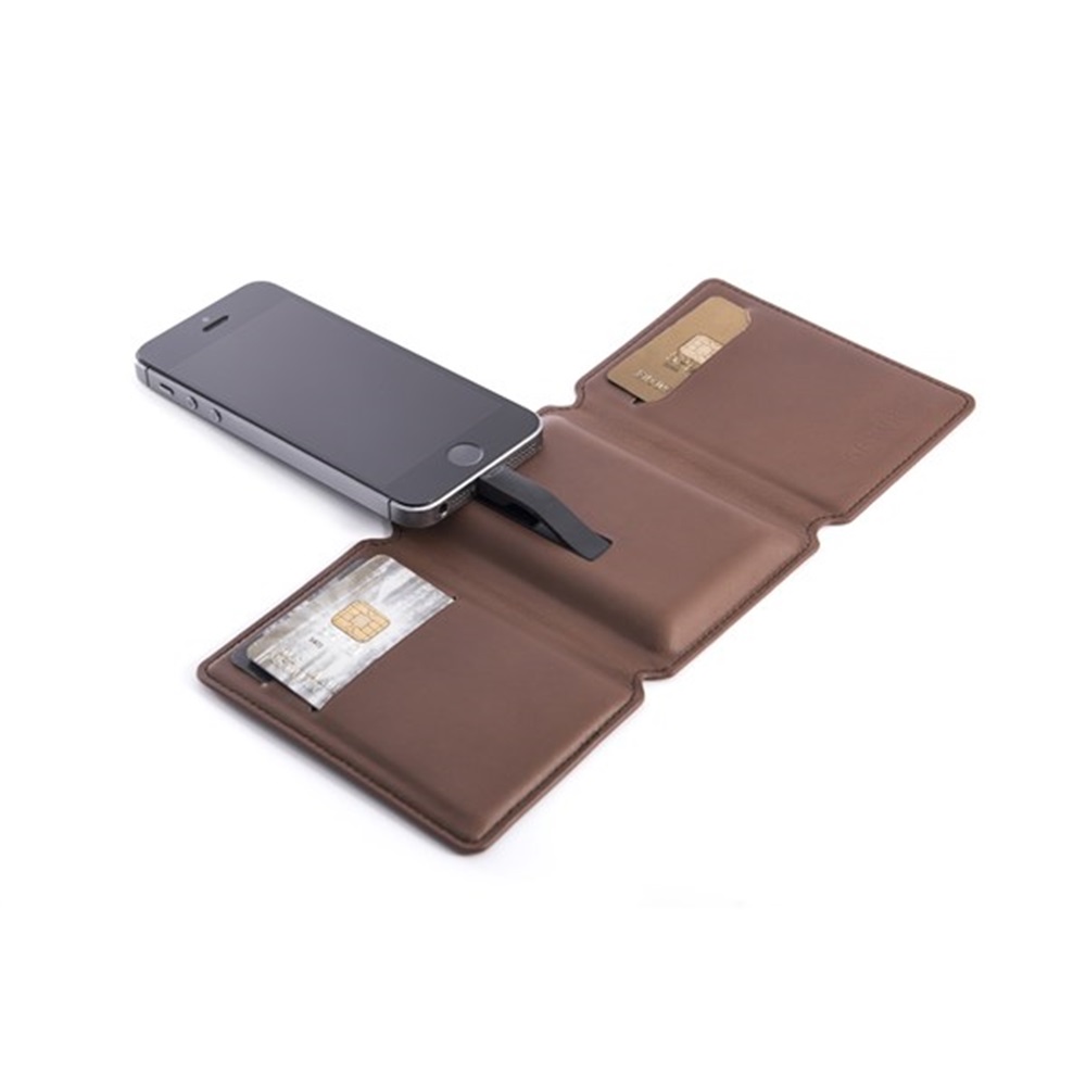 SEYVR Phone Charging Men's  Wallet for IPhone 5/6 in Brown