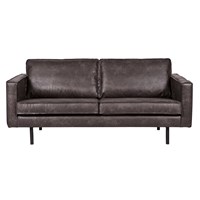 Rodeo 2 Seater Leather Sofa in Black by BePureHome