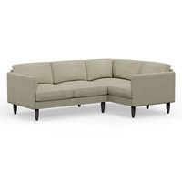 Hutch Rise Textured Weave 4 Seater Corner Sofa with Curve Arms 