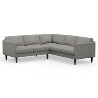 Hutch Rise Textured Weave 5 Seater Plus Corner Sofa with Curve Arms 