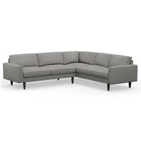 Hutch Rise Textured Weave 6 Seater Corner Sofa with Block Arms 