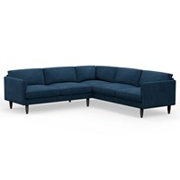 Hutch Rise Velvet 7 Seater Corner Sofa with Curve Arms 