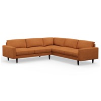 Hutch Rise Textured Weave 7 Seater Corner Sofa with Block Arms 
