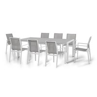 Maze Rattan New York Seat Rectangular Aluminium Dining Set 