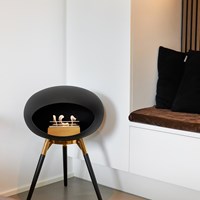 Le Feu Ground Low Rose Gold Edition Bio Ethanol Fireplace in Black 